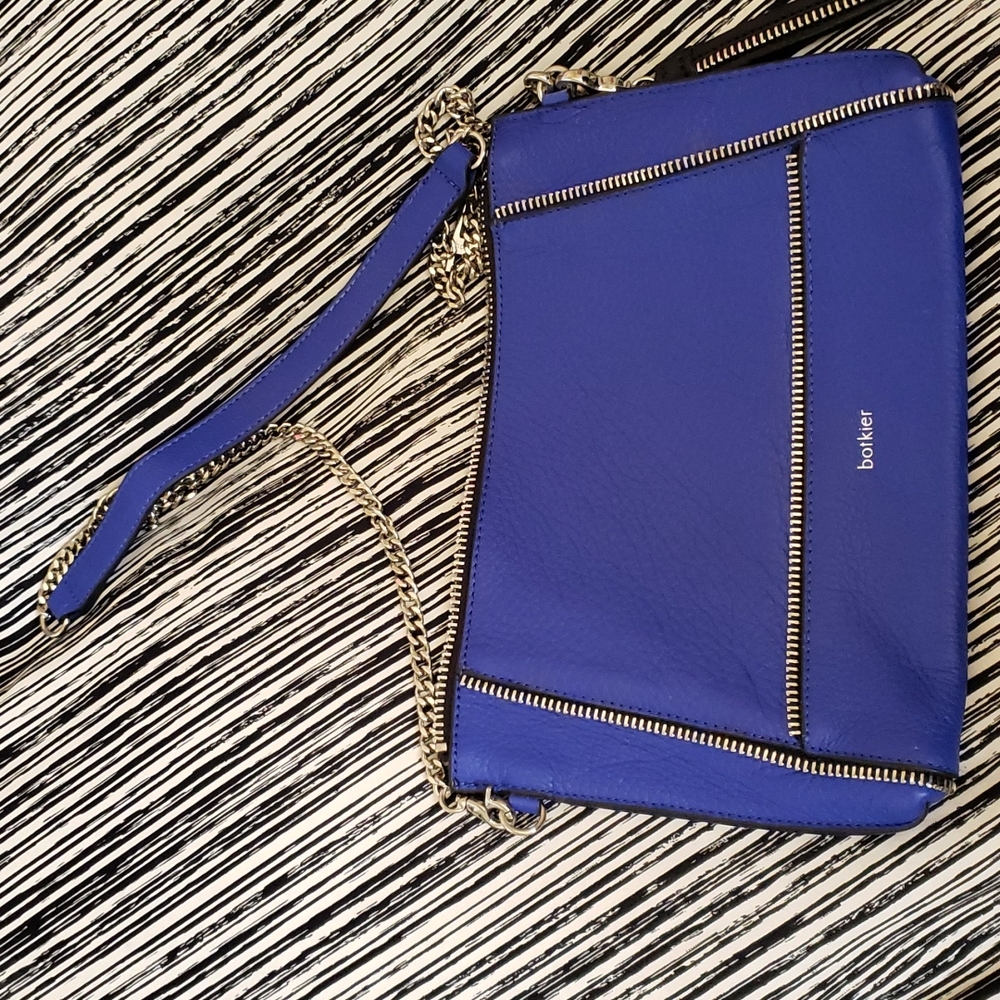 Botkier blue zip detail clutch